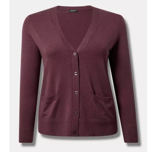 NWT TORRID Women's Burgundy Cardigan - Picture 1 of 6